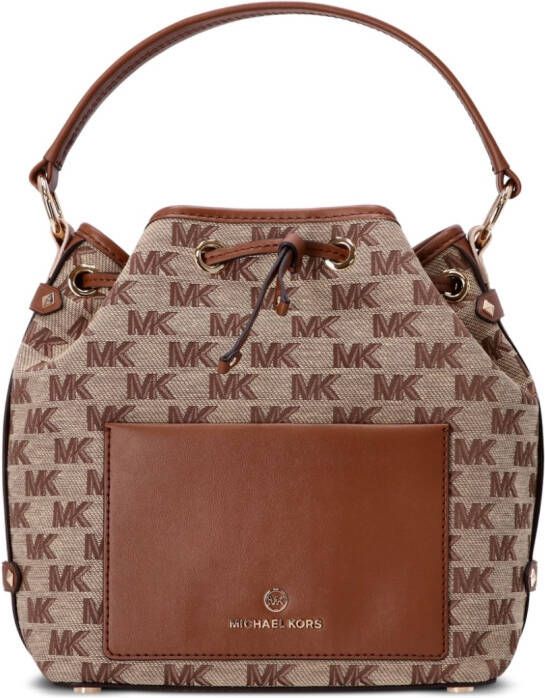 Michael Kors Maeve bucket-tas met monogramprint Bruin
