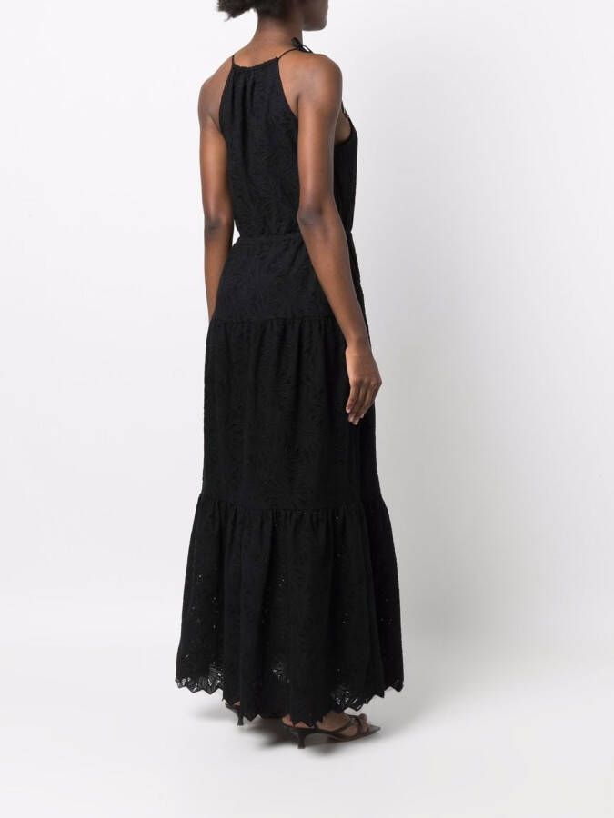 Michael Kors Maxi-jurk met borduurwerk Zwart
