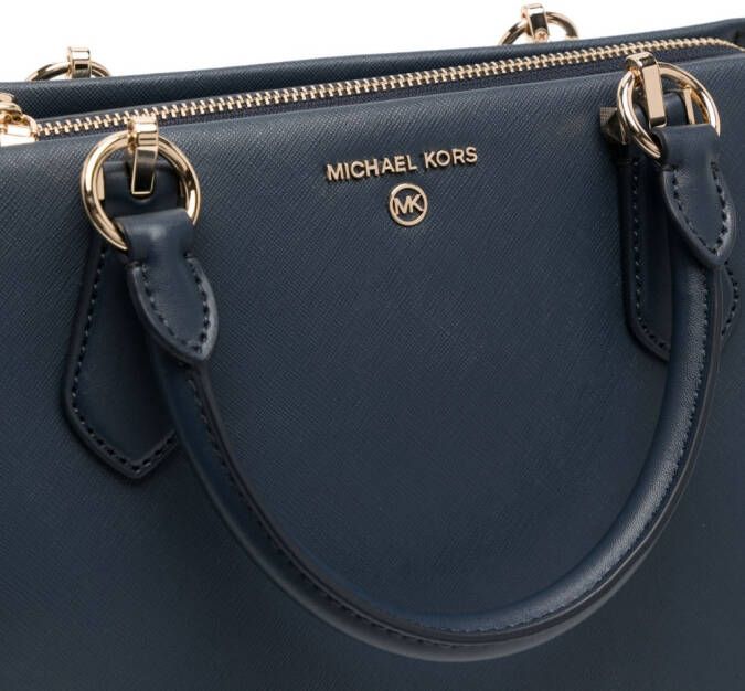 Michael Kors Marvin leren boekentas Blauw