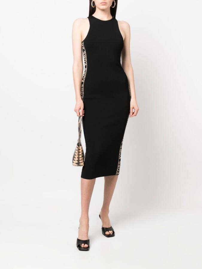 Michael Kors Midi-jurk met logoband Zwart