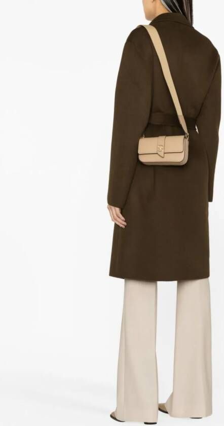 Michael Kors Greenwich leren crossbodytas Beige