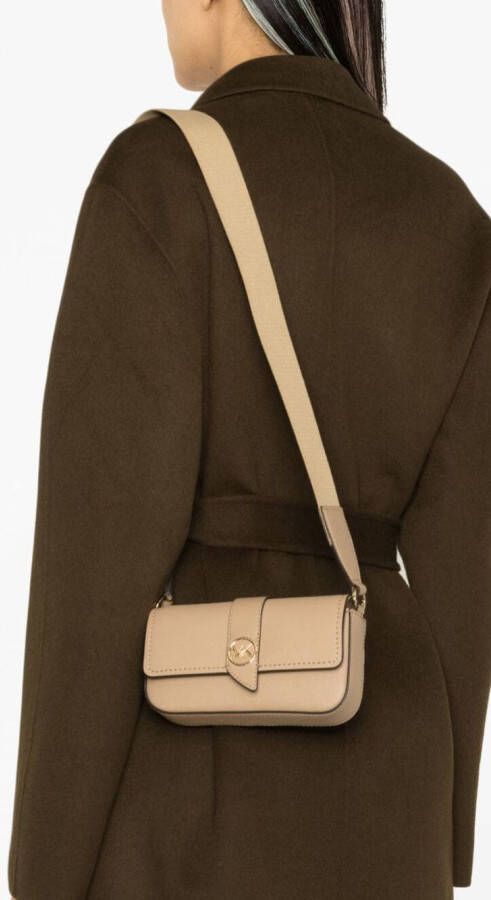 Michael Kors Greenwich leren crossbodytas Beige