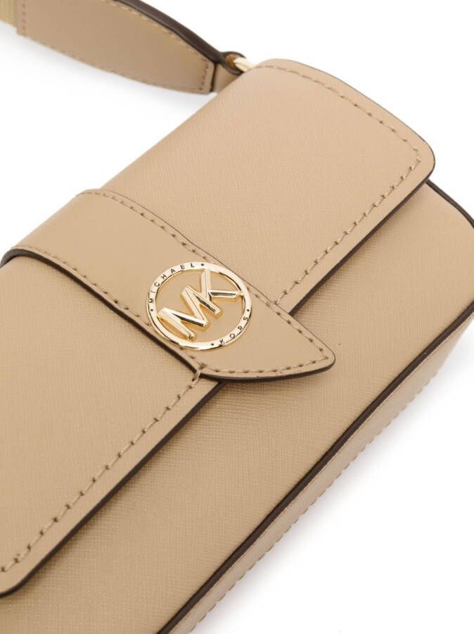 Michael Kors Greenwich leren crossbodytas Beige