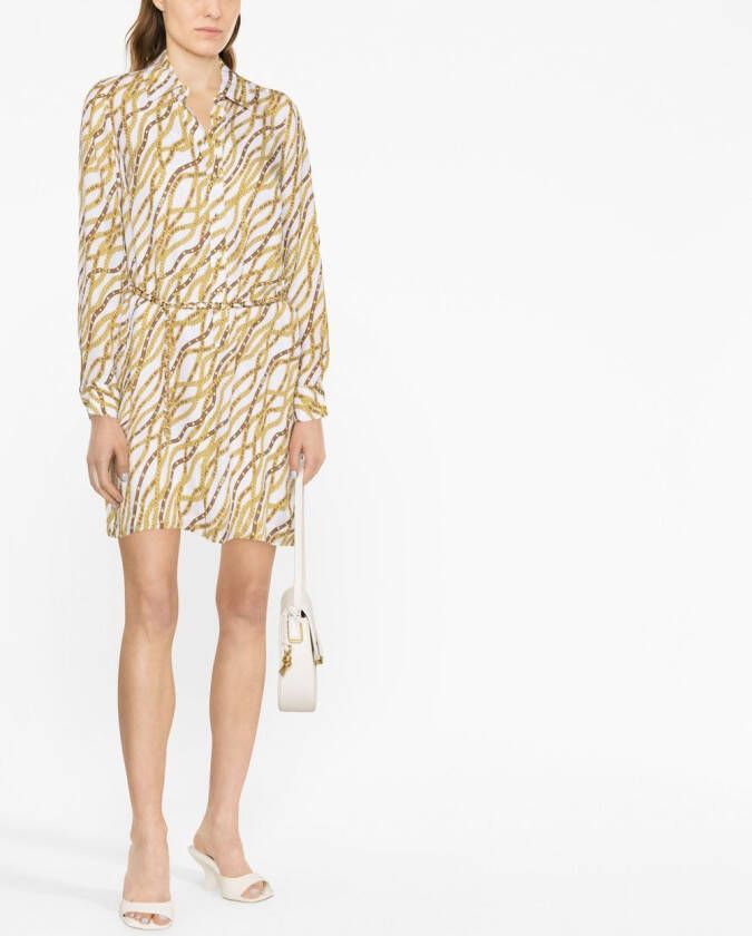 Michael Kors Mini-jurk met kettingprint Wit
