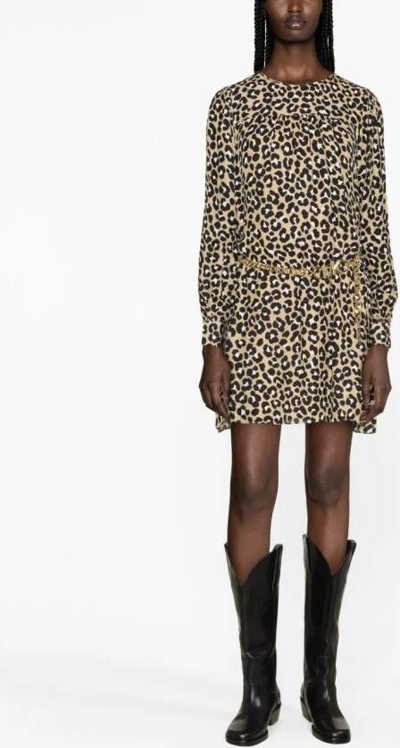 Michael Kors Mini-jurk met luipaardprint Beige