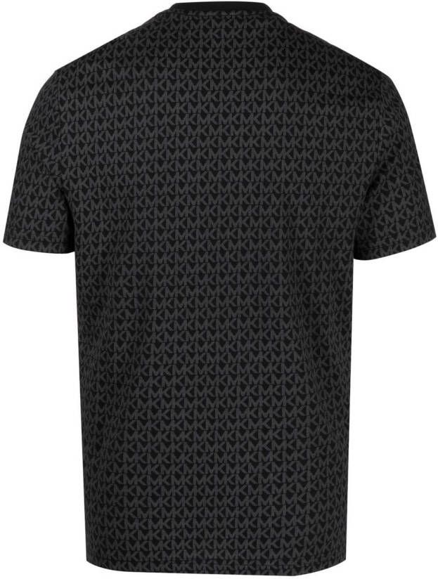 Michael Kors T-shirt met monogram en jacquard Zwart