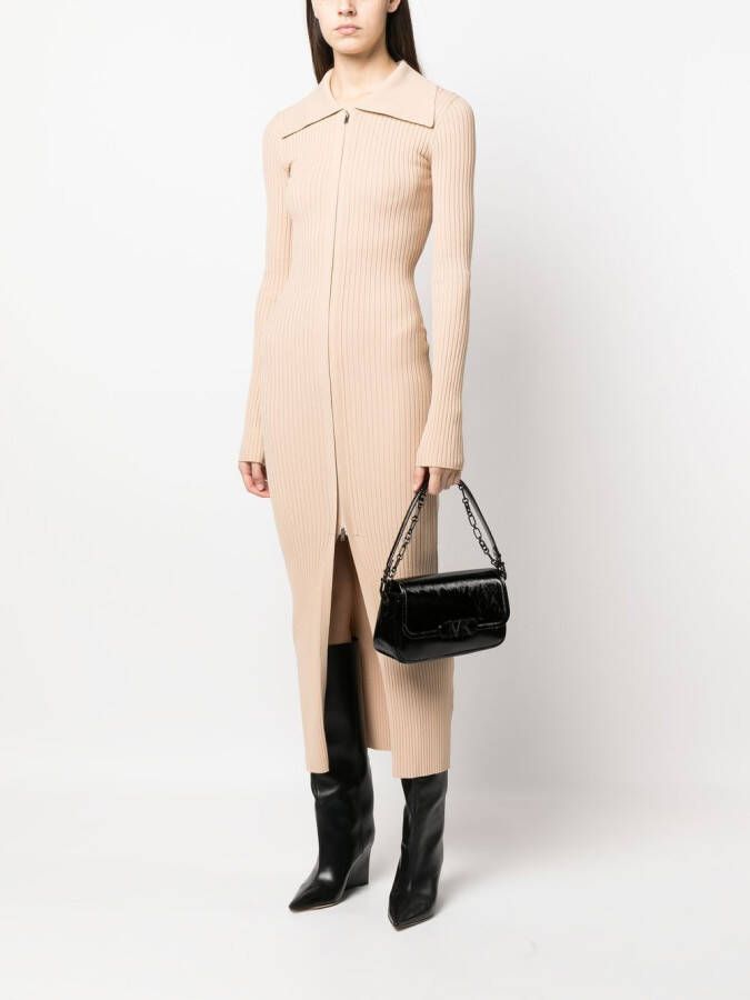 Michael Kors Parker leren schoudertas Zwart