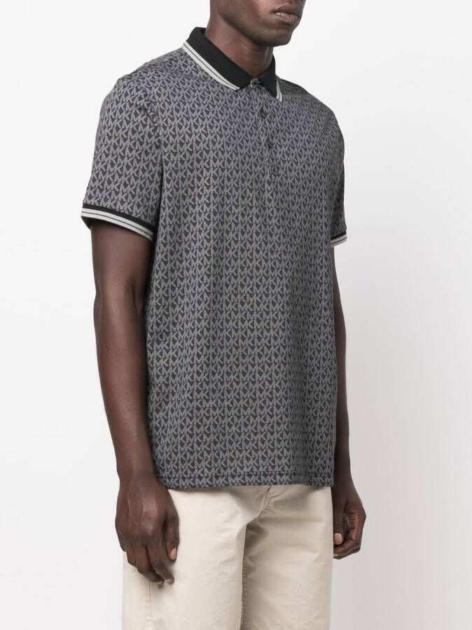 Michael Kors Poloshirt met monogram Zwart