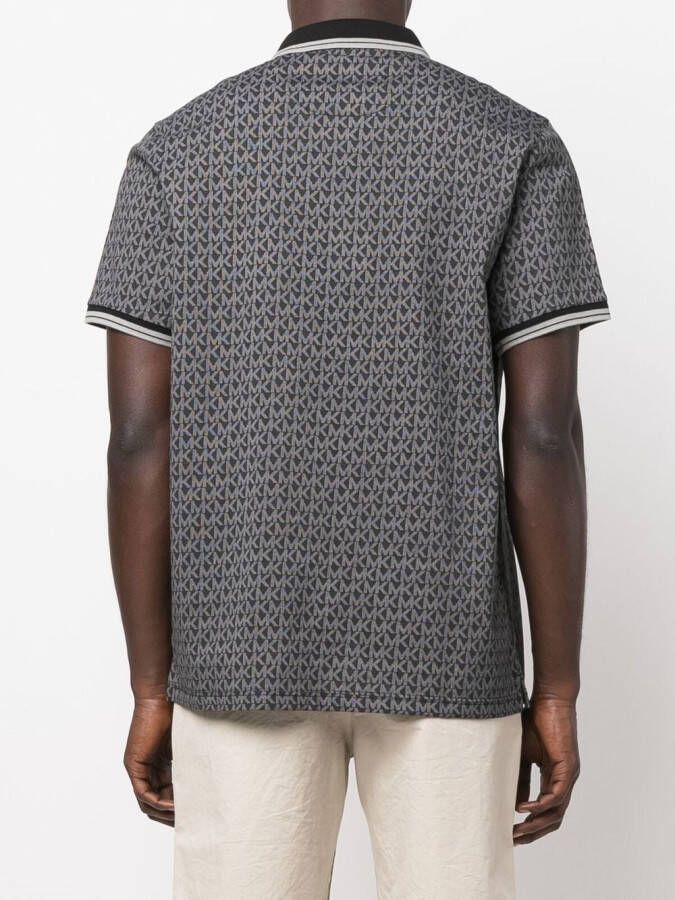 Michael Kors Poloshirt met monogram Zwart