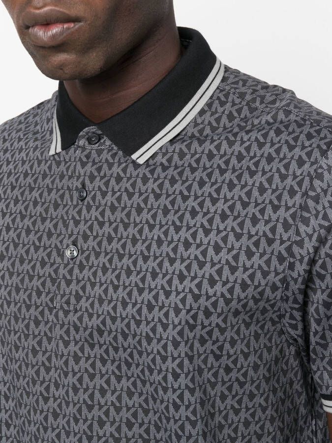 Michael Kors Poloshirt met monogram Zwart