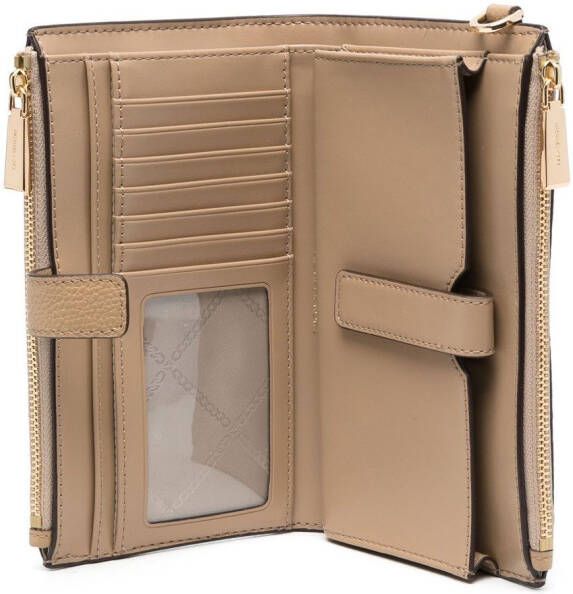 Michael Kors Portemonnee met logoplakkaat Beige