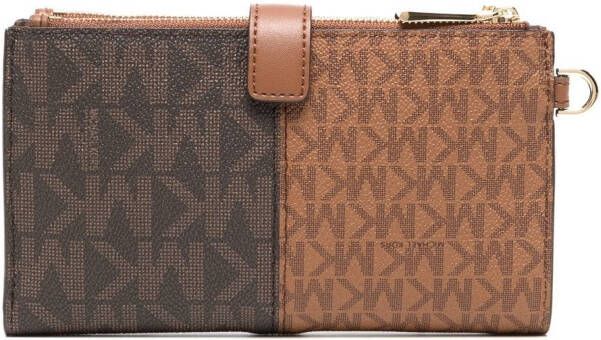 Michael Kors Portemonnee met monogramprint Bruin