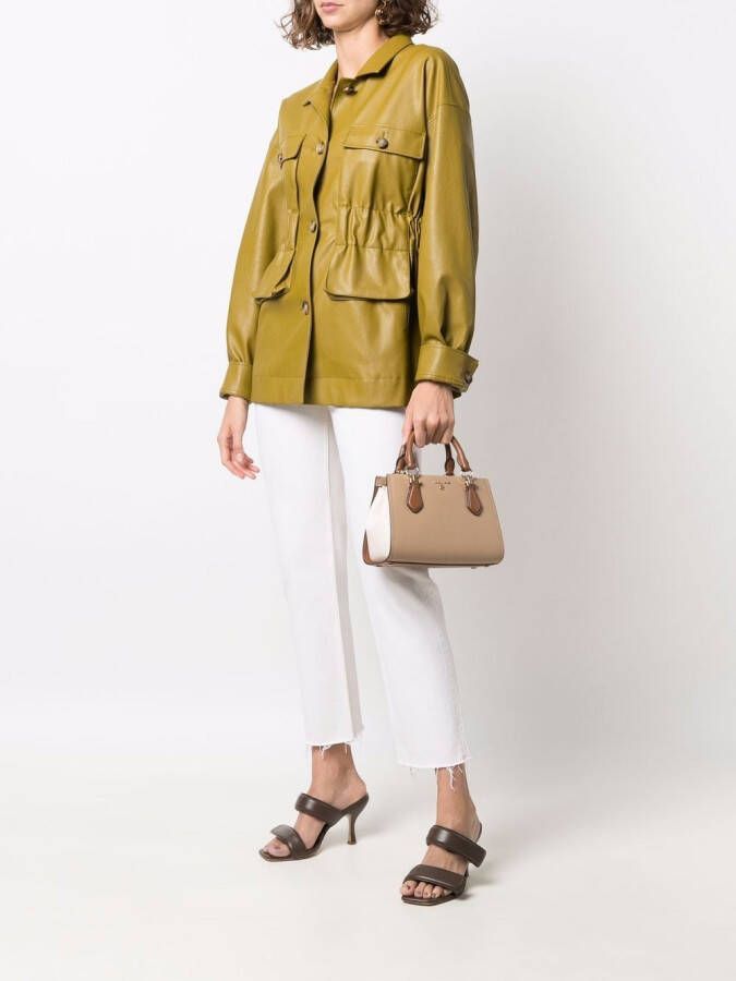 Michael Kors Shopper met logoplakkaat Beige
