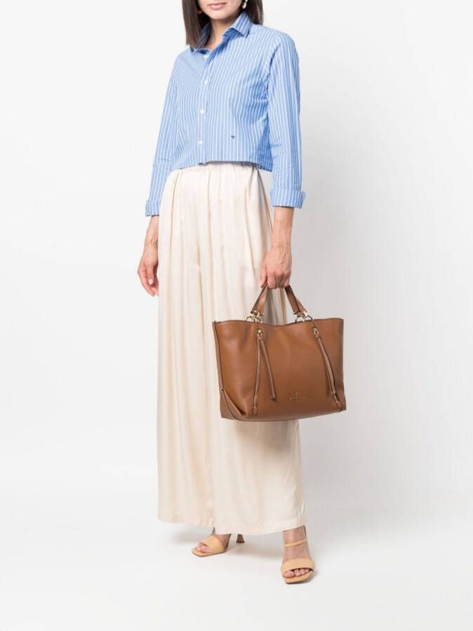 Michael Kors Shopper met logoplakkaat Bruin