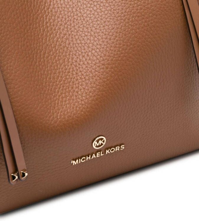 Michael Kors Shopper met logoplakkaat Bruin