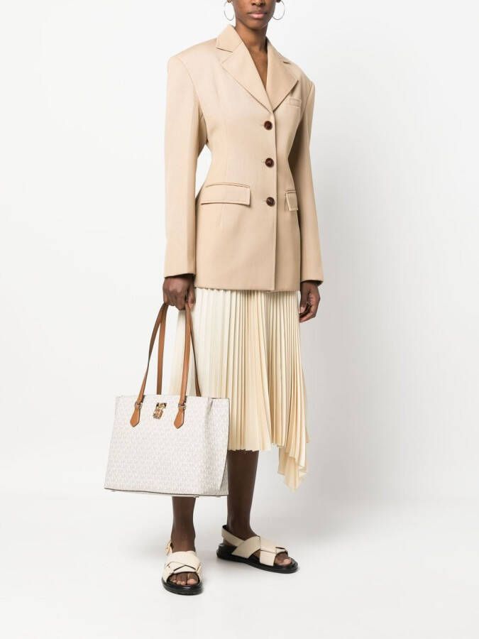 Michael Kors Shopper met monogramprint Beige