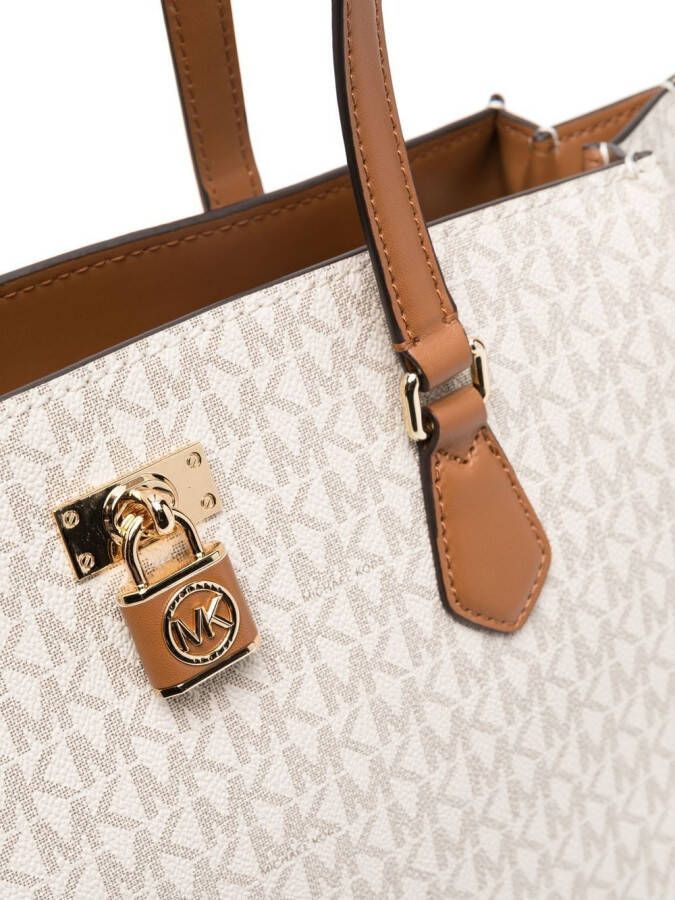 Michael Kors Shopper met monogramprint Beige