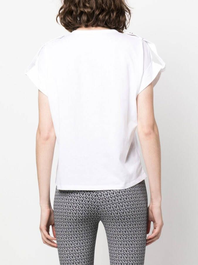 Michael Kors T-shirt met schouder epauletten Wit