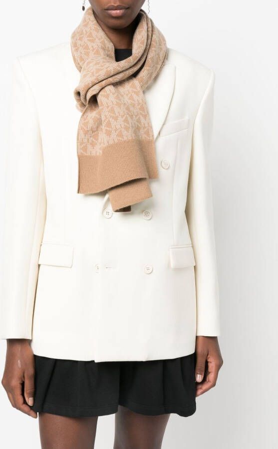 Michael Kors Sjaal met monogramprint Beige