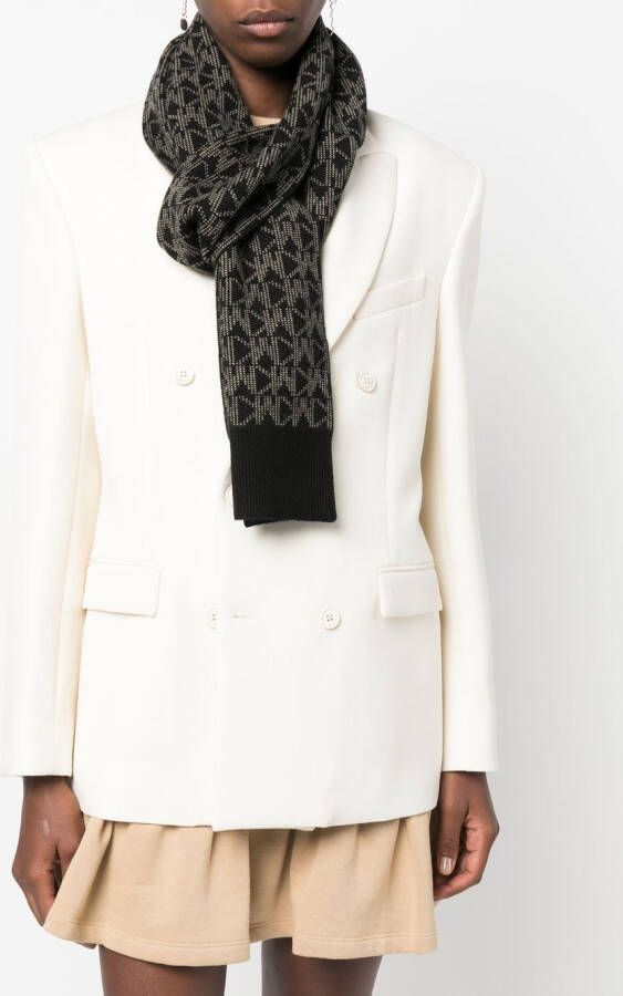 Michael Kors Sjaal met monogramprint Zwart