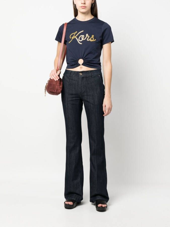 Michael Kors T-shirt met gesmockt detail Blauw