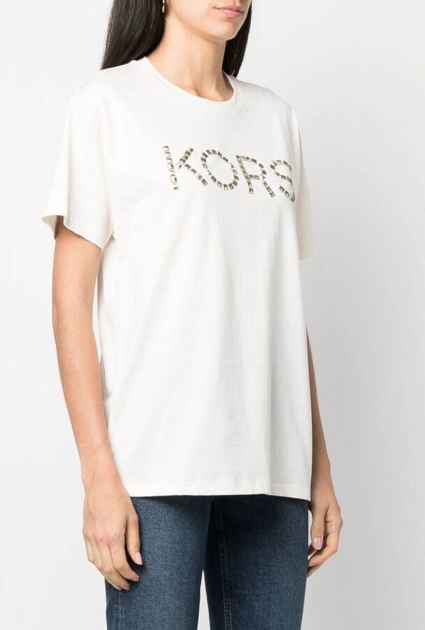 Michael Kors T-shirt verfraaid met studs Beige