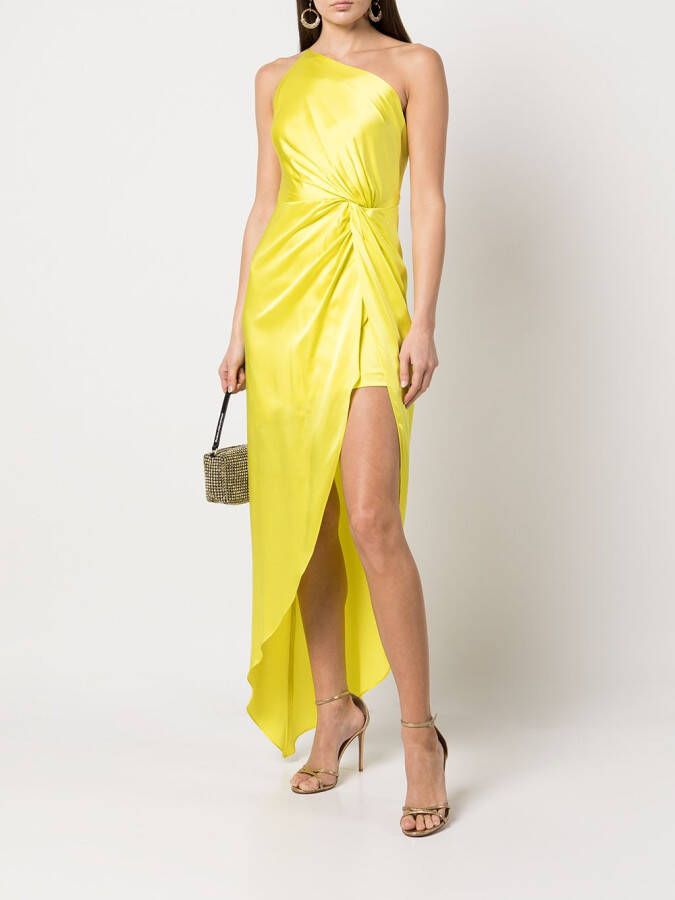 Michelle Mason Asymmetrische jurk Geel