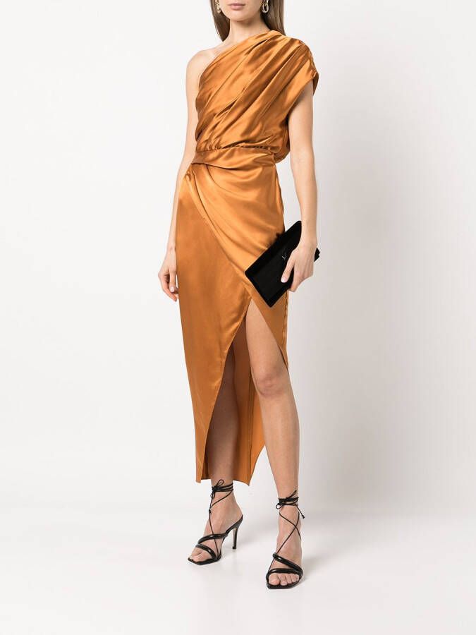 Michelle Mason Asymmetrische jurk Oranje