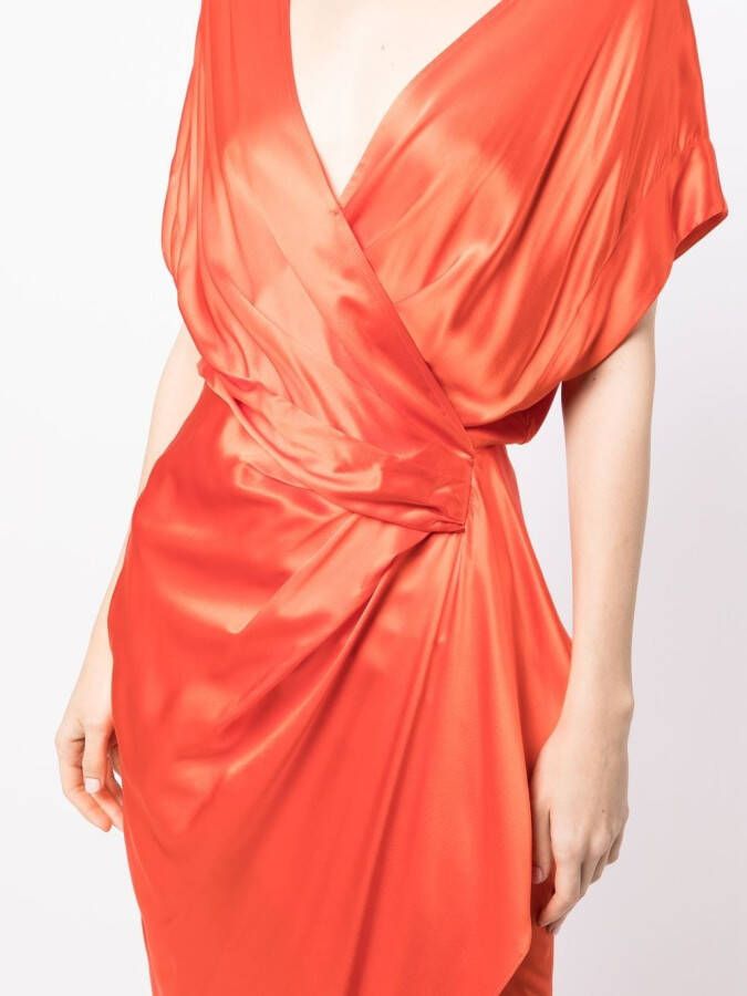 Michelle Mason Avondjurk met gedrapeerd detail Oranje