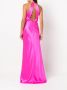 Michelle Mason Avondjurk met geplooid detail Roze - Thumbnail 4