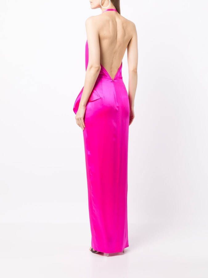 Michelle Mason Avondjurk met gesmockt detail Roze