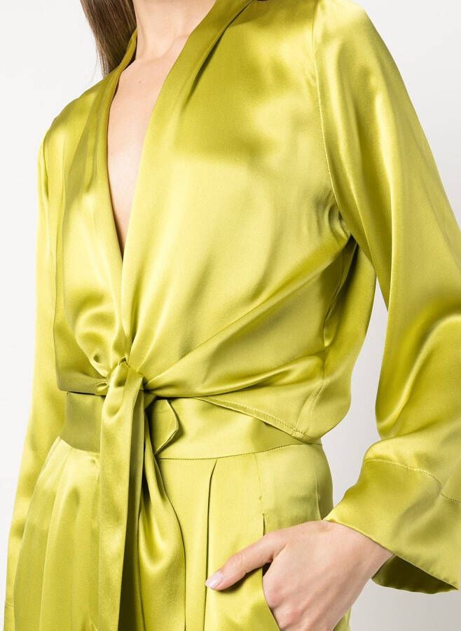 Michelle Mason Blouse met gestrikte taille Groen