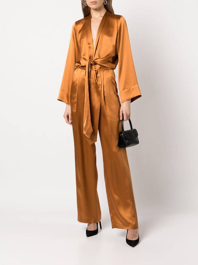 Michelle Mason Blouse met gestrikte taille Oranje