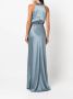 Michelle Mason Gedrapeerde avondjurk Blauw - Thumbnail 4