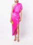 Michelle Mason Gedrapeerde jurk Roze - Thumbnail 2