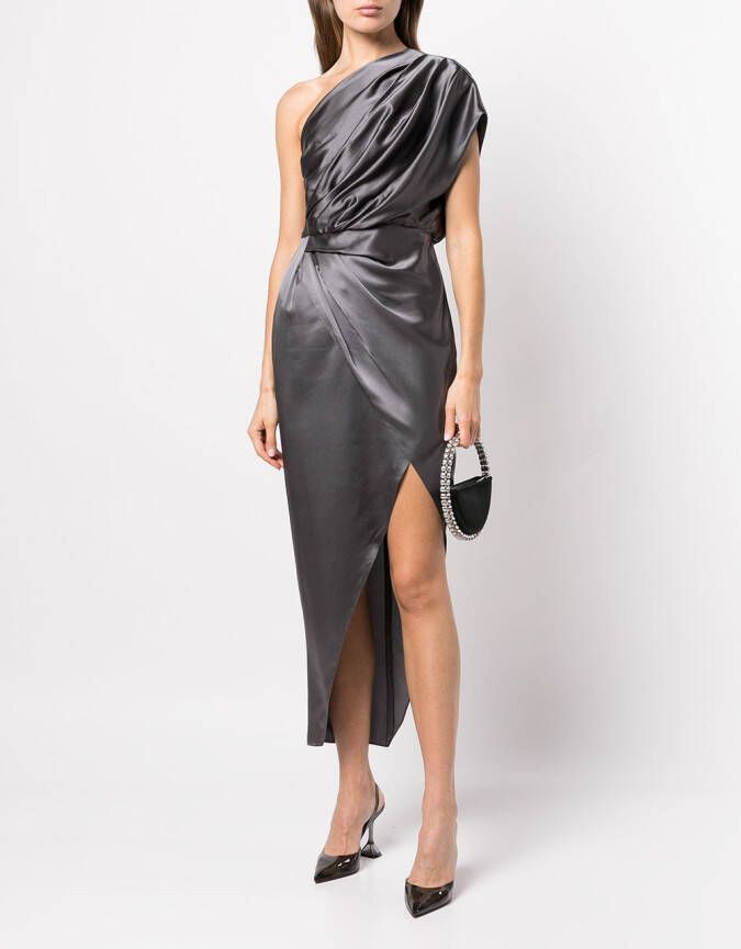 Michelle Mason Midi-jurk met gedrapeerd detail Zilver