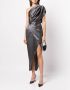 Michelle Mason Midi-jurk met gedrapeerd detail Zilver - Thumbnail 2