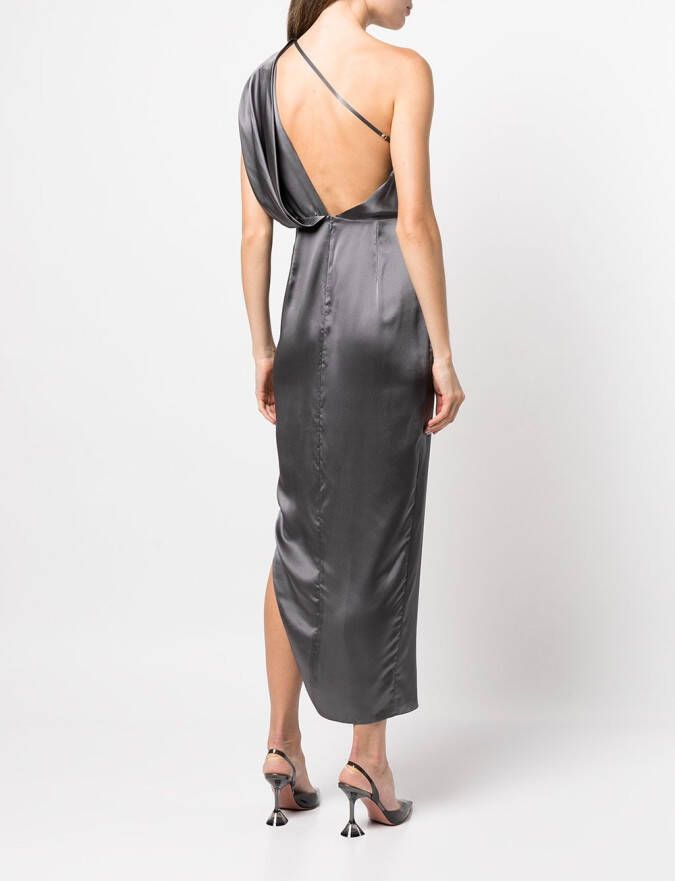 Michelle Mason Midi-jurk met gedrapeerd detail Zilver