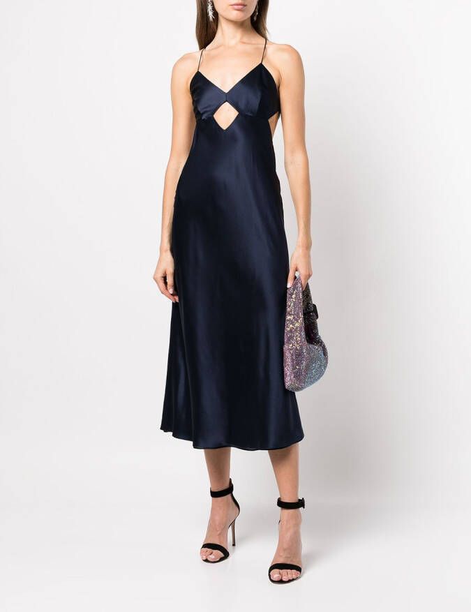 Michelle Mason Midi-jurk met uitgesneden detail Blauw