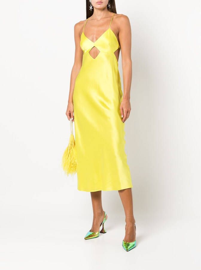 Michelle Mason Midi-jurk met uitgesneden detail Geel