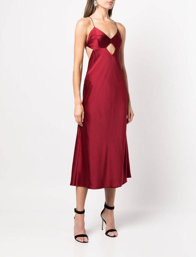 Michelle Mason Midi-jurk met uitgesneden detail Rood