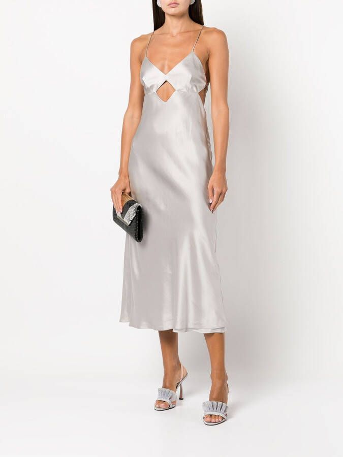 Michelle Mason Midi-jurk met uitgesneden detail Zilver