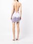Michelle Mason Mini-jurk met open rug Paars - Thumbnail 4