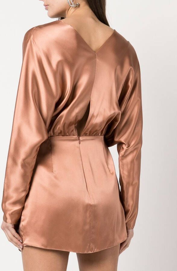 Michelle Mason Mini-jurk met strikdetail Beige