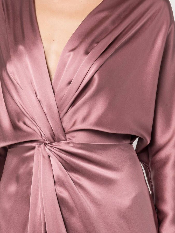 Michelle Mason Zijden avondjurk Roze