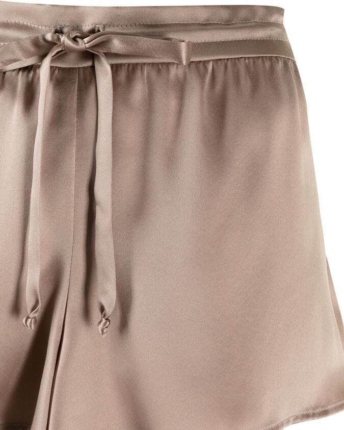 Michelle Mason Zijden hemd en shorts Beige
