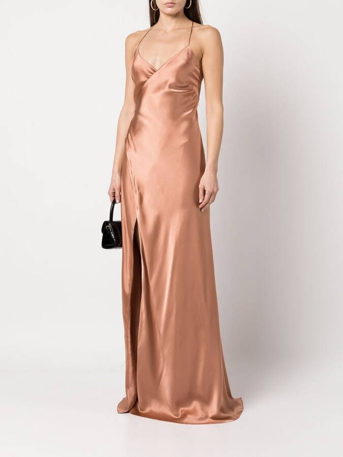 Michelle Mason Zijden jurk Beige