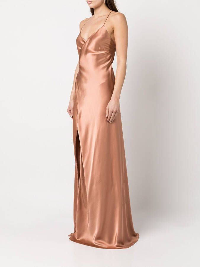 Michelle Mason Zijden jurk Beige