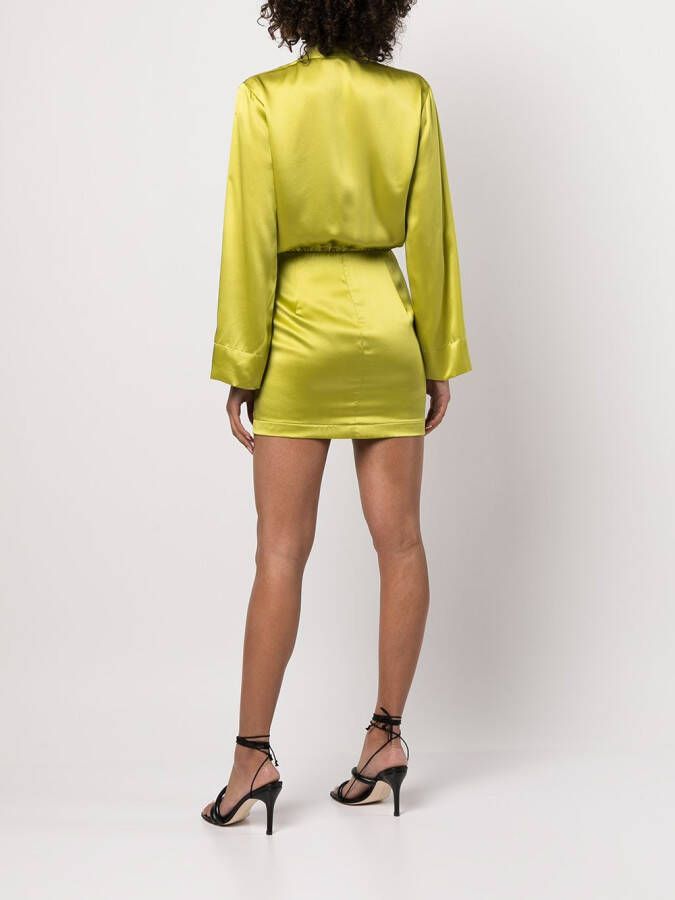 Michelle Mason Zijden mini-jurk Groen