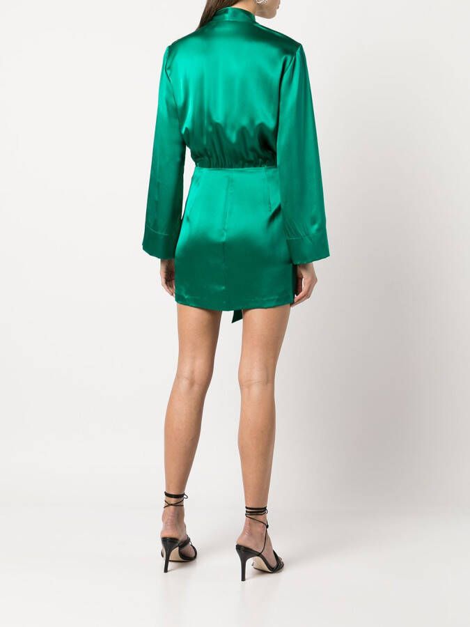 Michelle Mason Zijden mini-jurk Groen